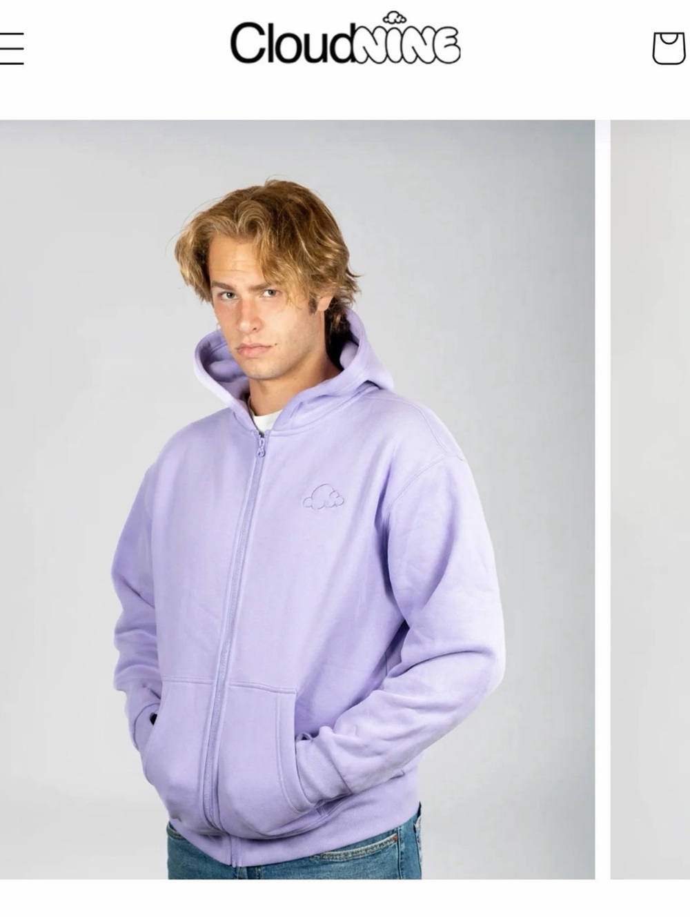 Stress ball integrated hoodie - Lavender Zip-Up